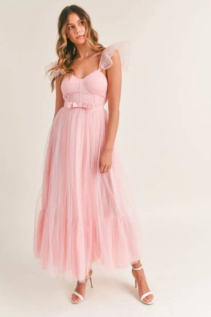 Daphne Organza Maxi Dress - Pink