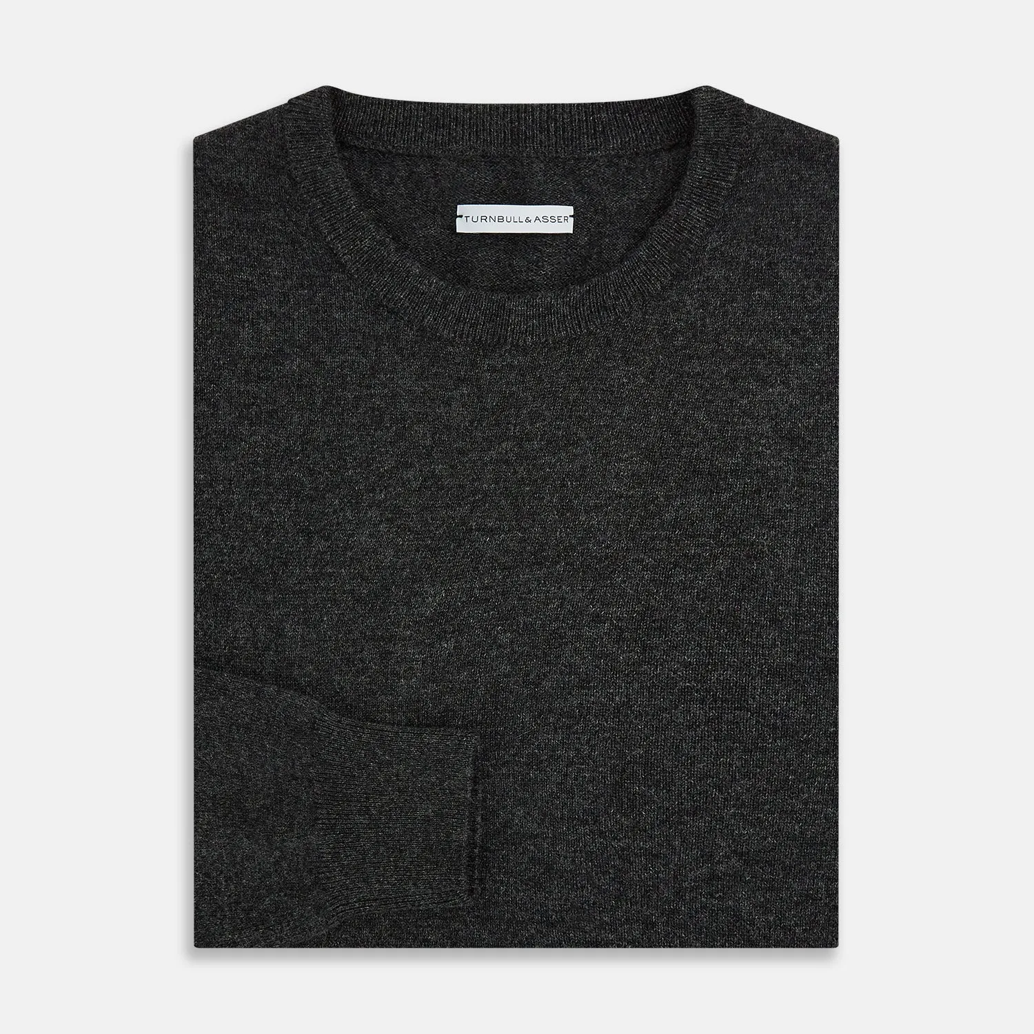 Dark Grey Cashmere Round Neck Jumper