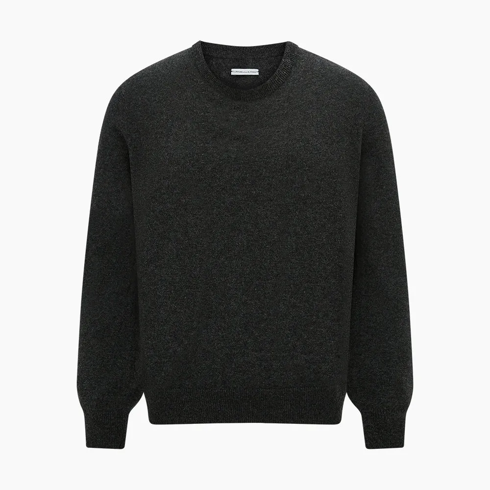 Dark Grey Cashmere Round Neck Jumper