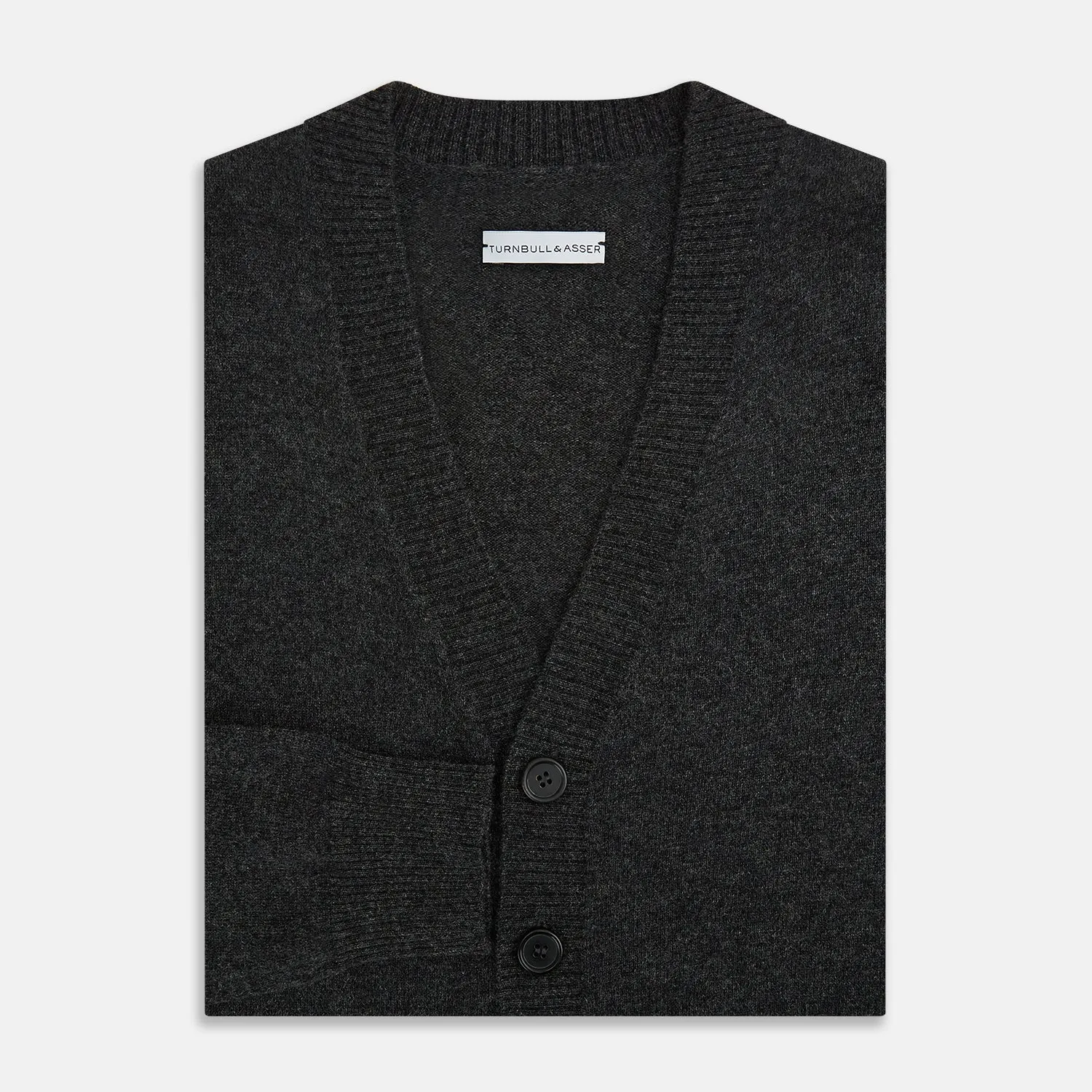 Dark Grey Melange Cashmere Cardigan