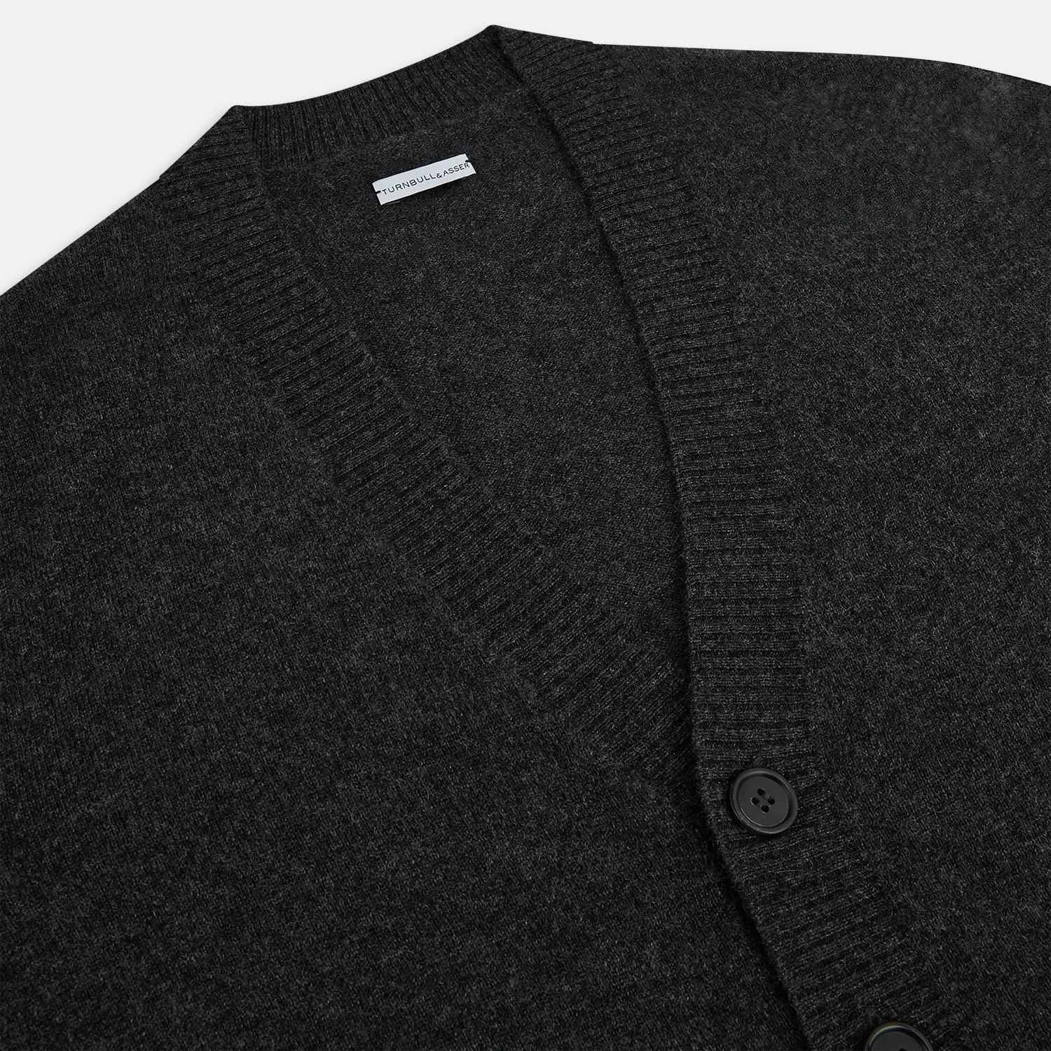 Dark Grey Melange Cashmere Cardigan