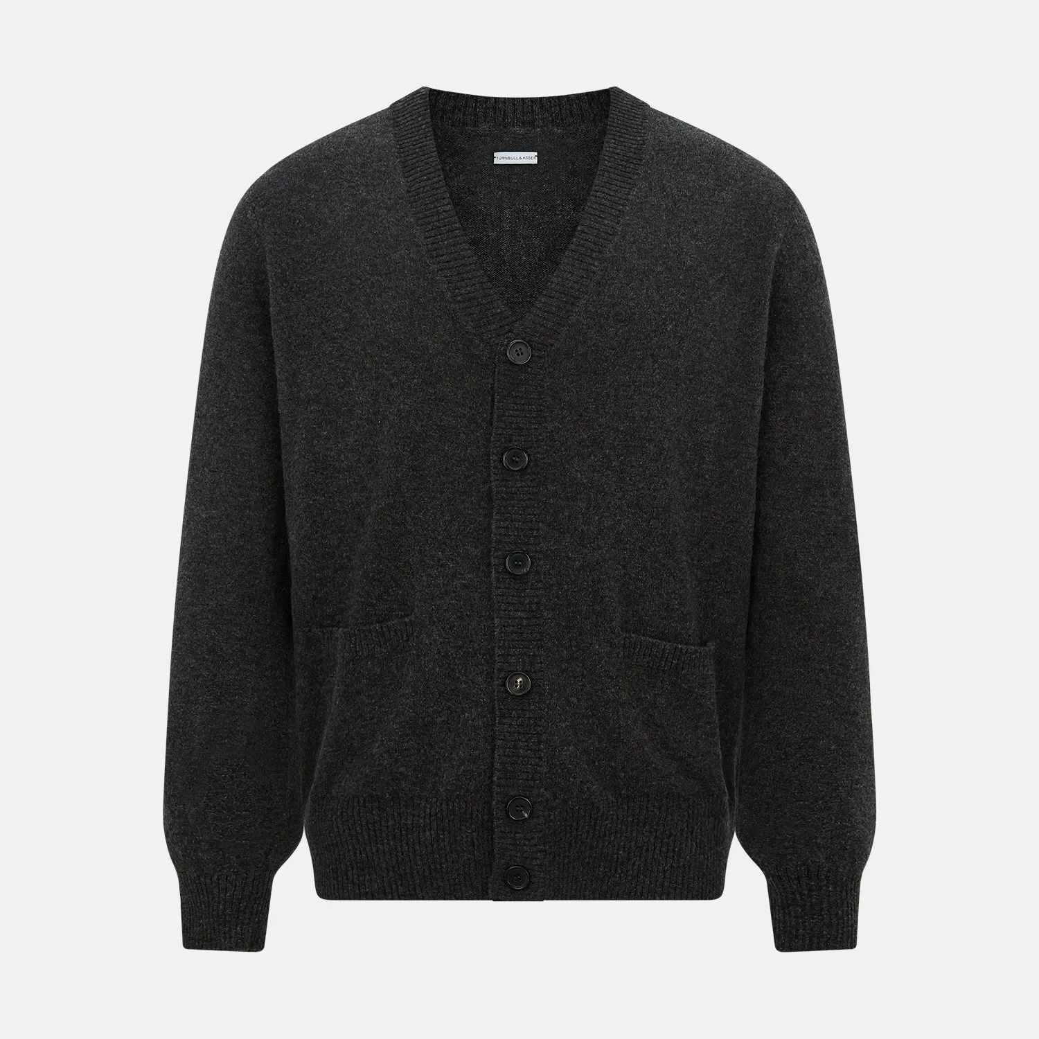 Dark Grey Melange Cashmere Cardigan