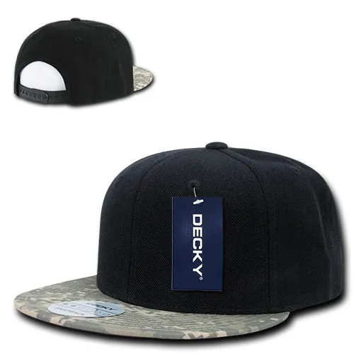 Decky 356 Camo Bill Snapback Flat Bill Hats