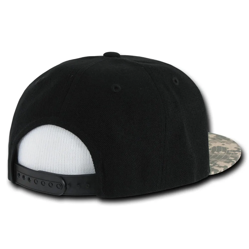 Decky 356 Camo Bill Snapback Flat Bill Hats