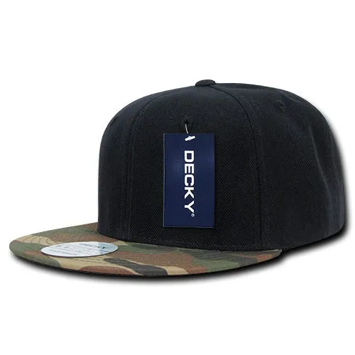 Decky 356 Camo Bill Snapback Flat Bill Hats