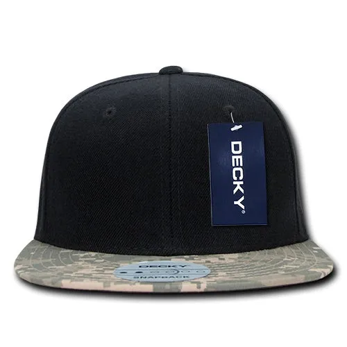 Decky 356 Camo Bill Snapback Flat Bill Hats