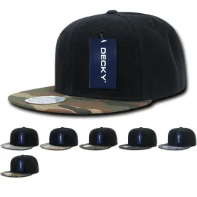 Decky 356 Camo Bill Snapback Flat Bill Hats