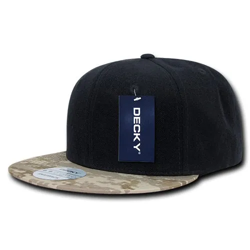 Decky 356 Camo Bill Snapback Flat Bill Hats