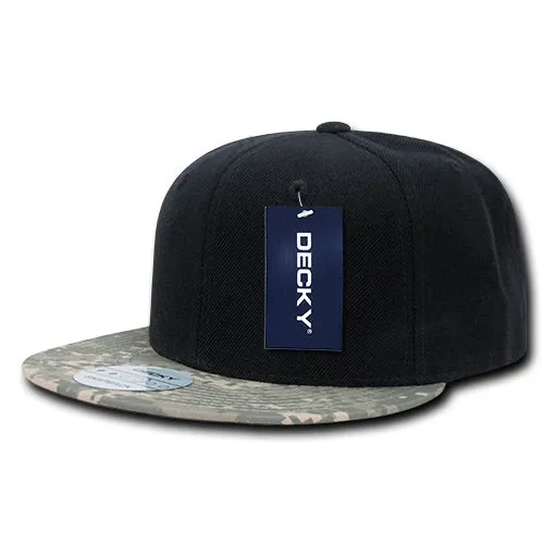 Decky 356 Camo Bill Snapback Flat Bill Hats