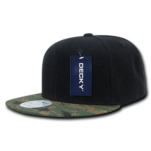 Decky 356 Camo Bill Snapback Flat Bill Hats