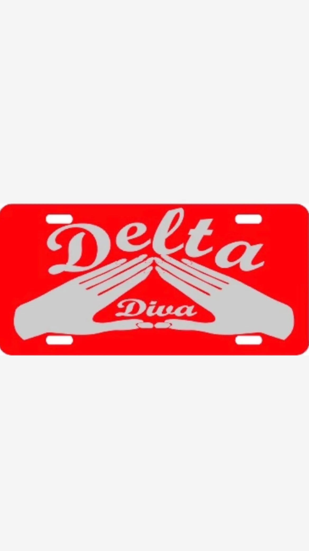 Delta Hand/Diva Tag Red/Silver