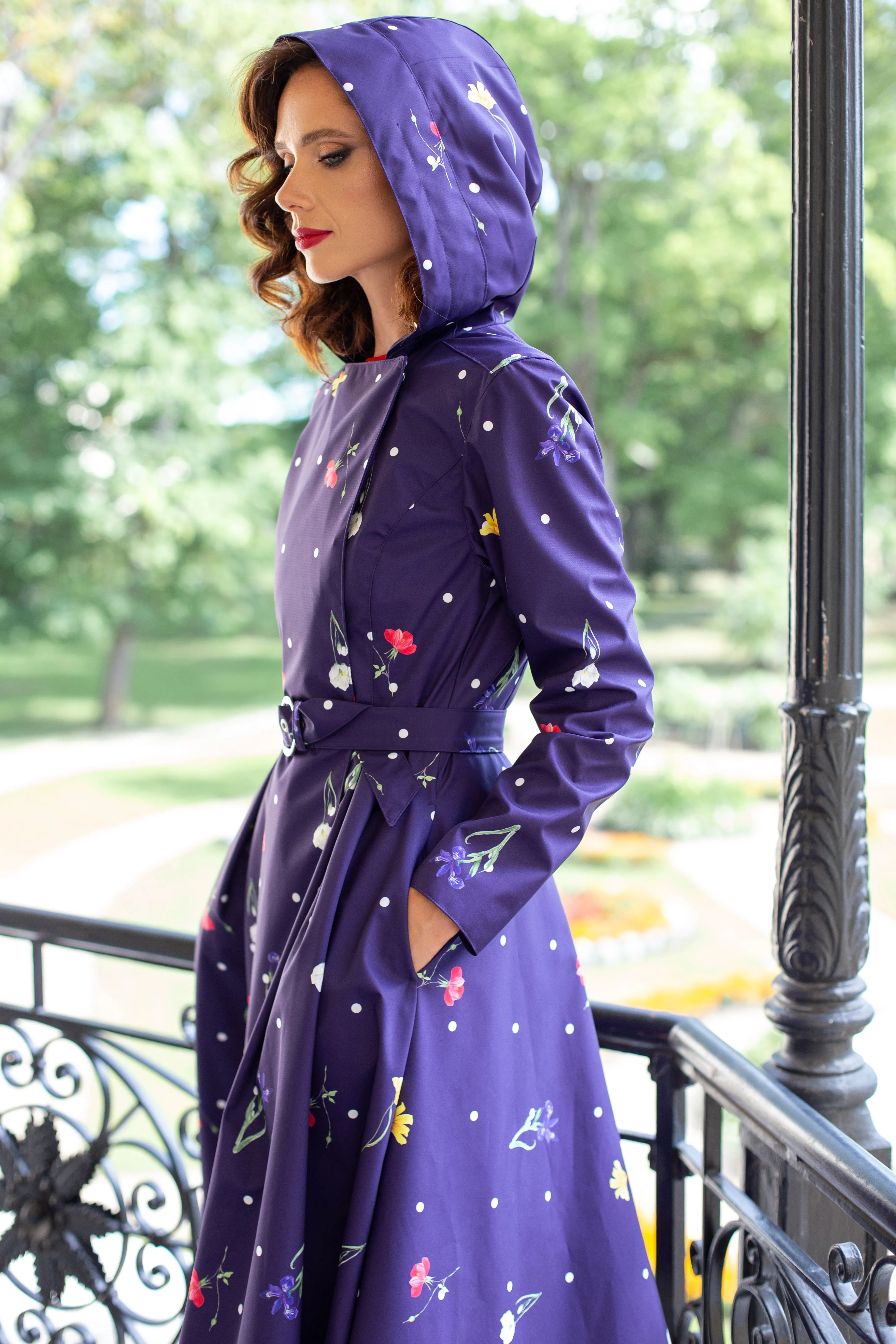 Double Breasted Trench Coat for Spring in Violet | 'Violet Bloom'