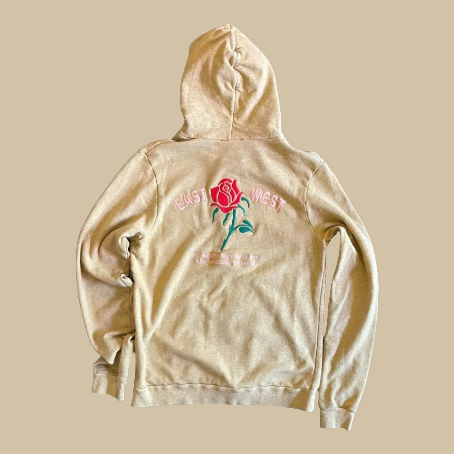 Optimized title: Heather Mustard East West Rose Sweatshirt Hoodie in Size Medium - #8.10