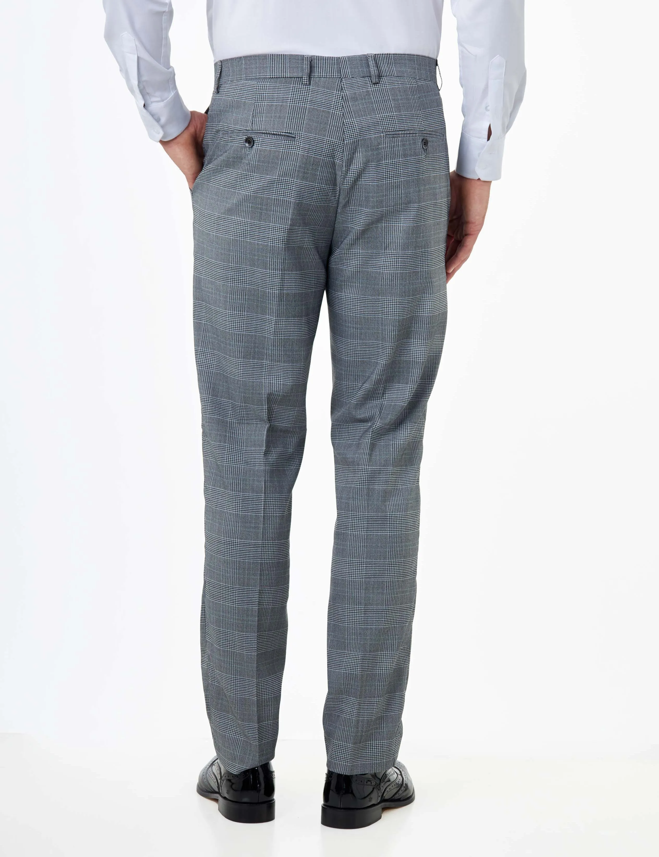 EKON - Grey Prince of Wales Check Wedding Suit