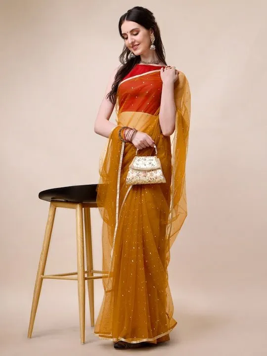 Embellished Net Saree