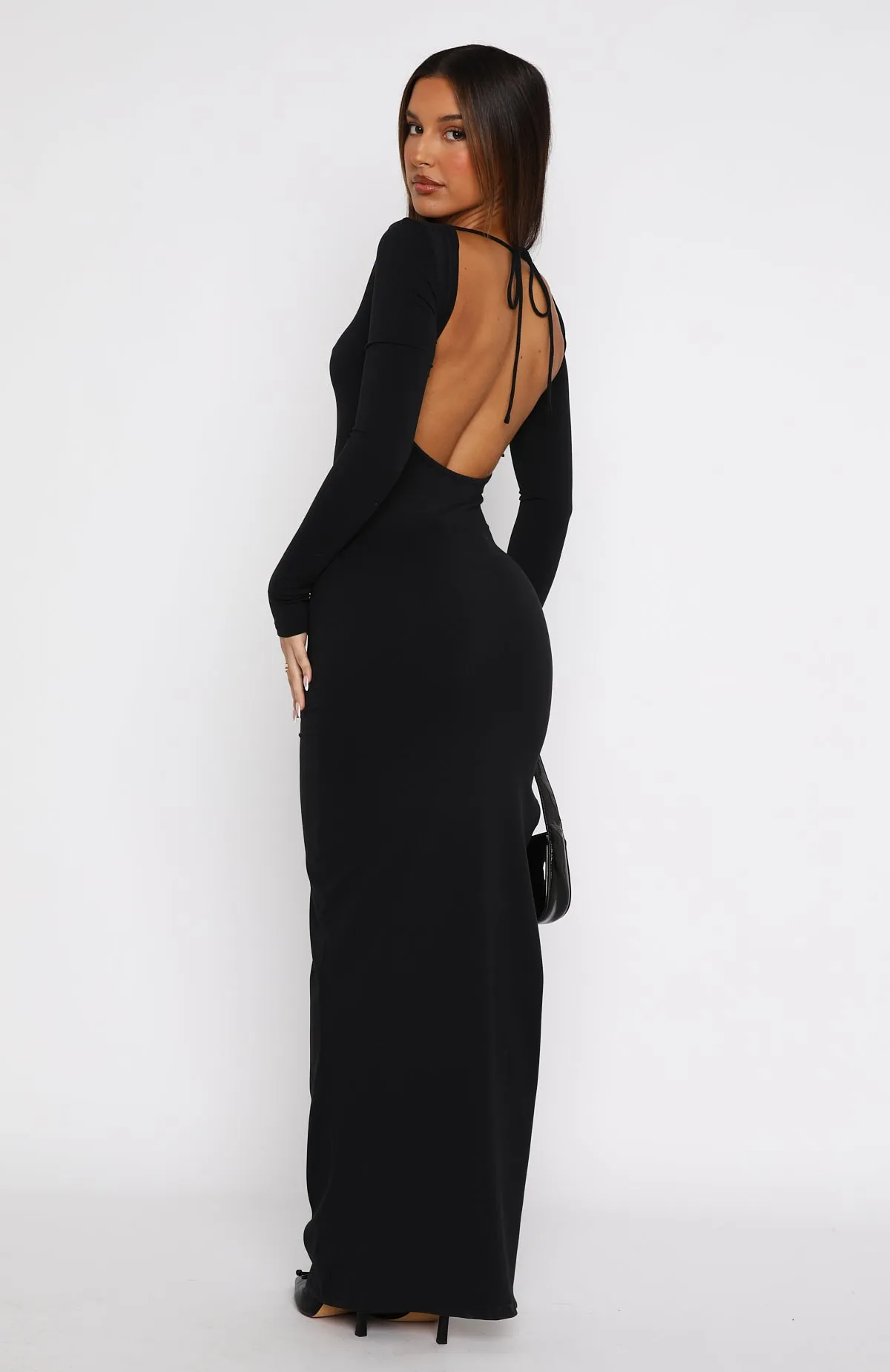 Every Night Long Sleeve Maxi Dress Black