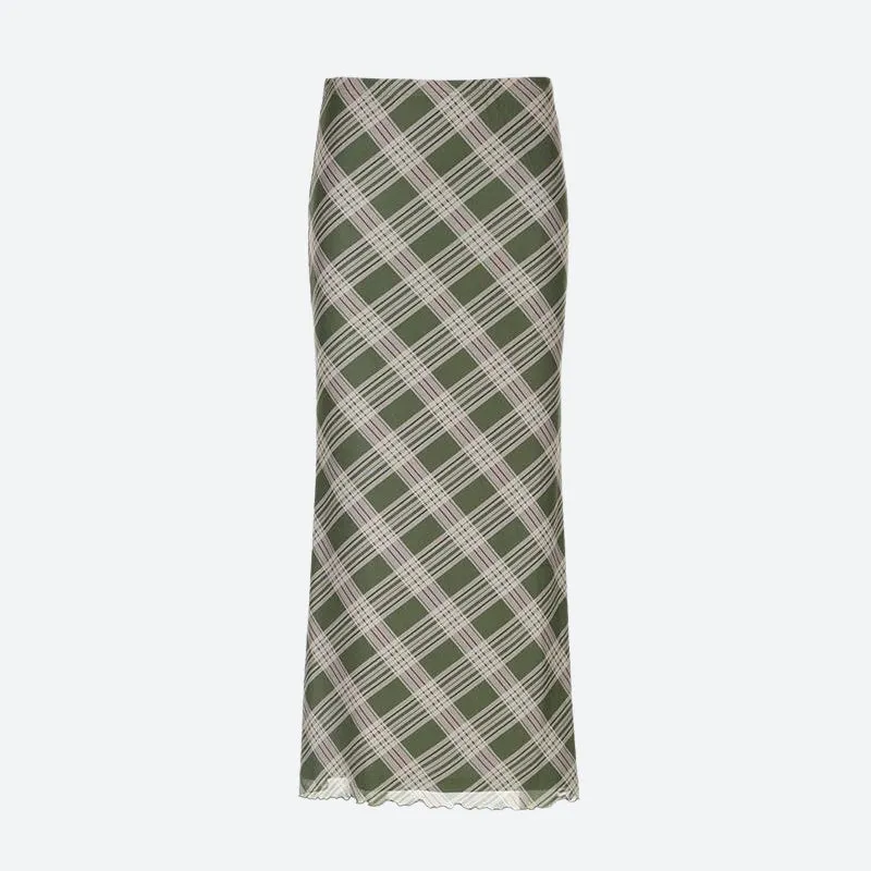 Fairycore Plaid Maxi Skirt