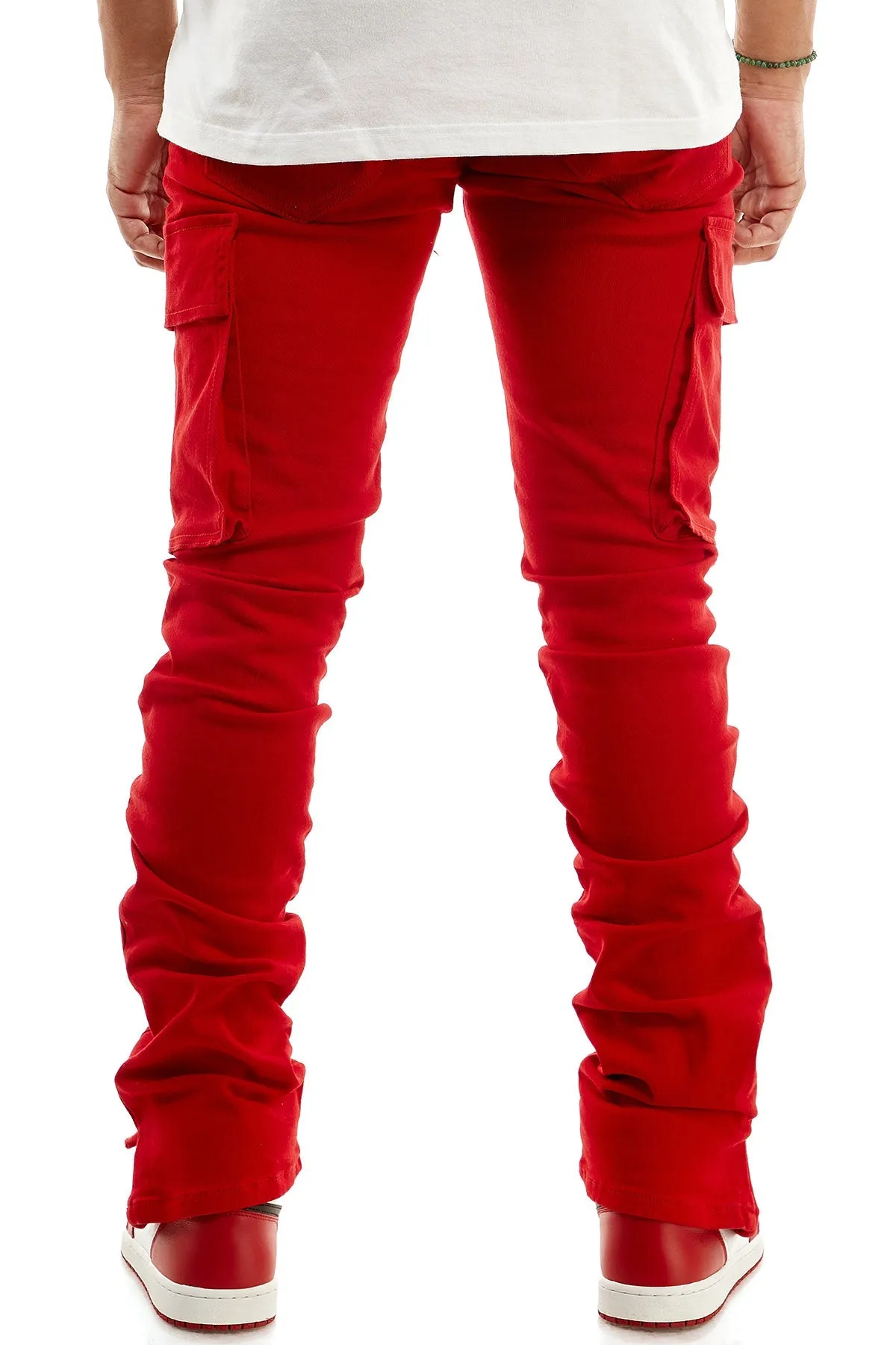 Flare Men's Skinny Stacked Pants in Red