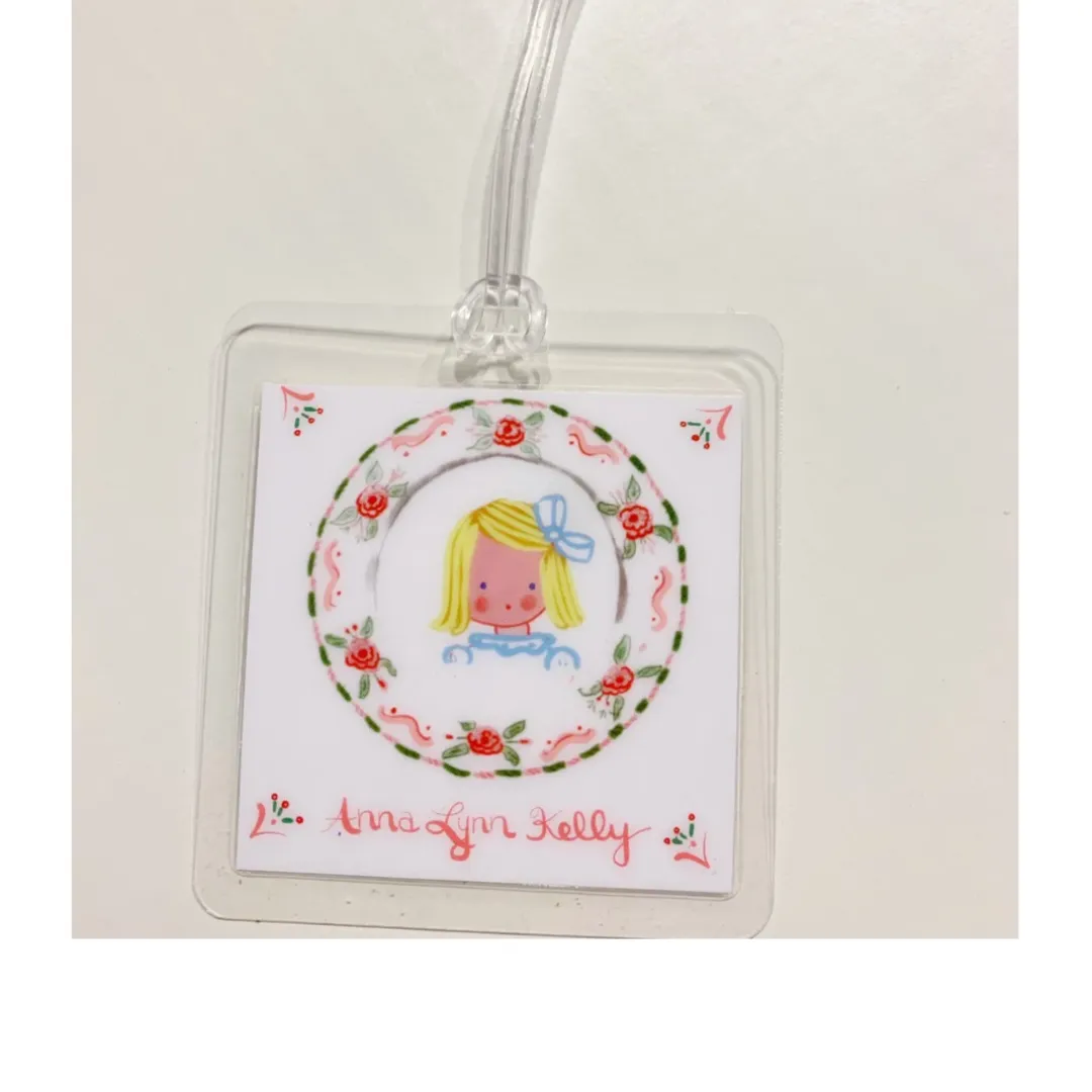 Girl Bag Tag - Pink Gingham