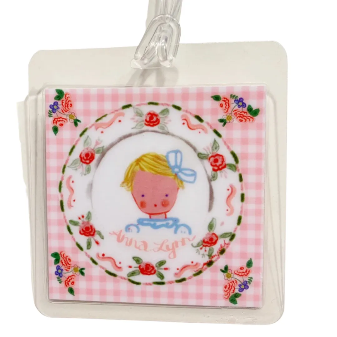 Girl Bag Tag - Pink Gingham