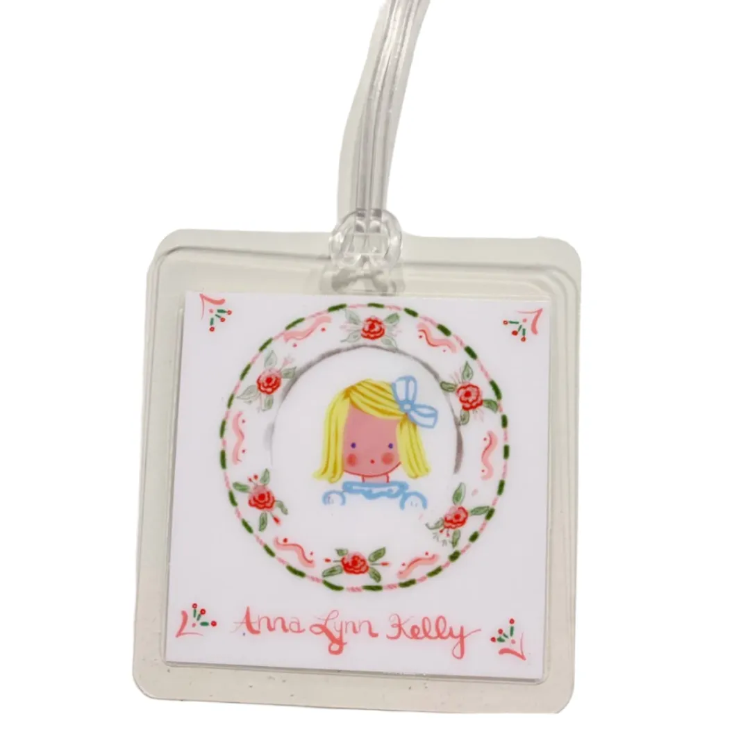 Girl Bag Tag - White