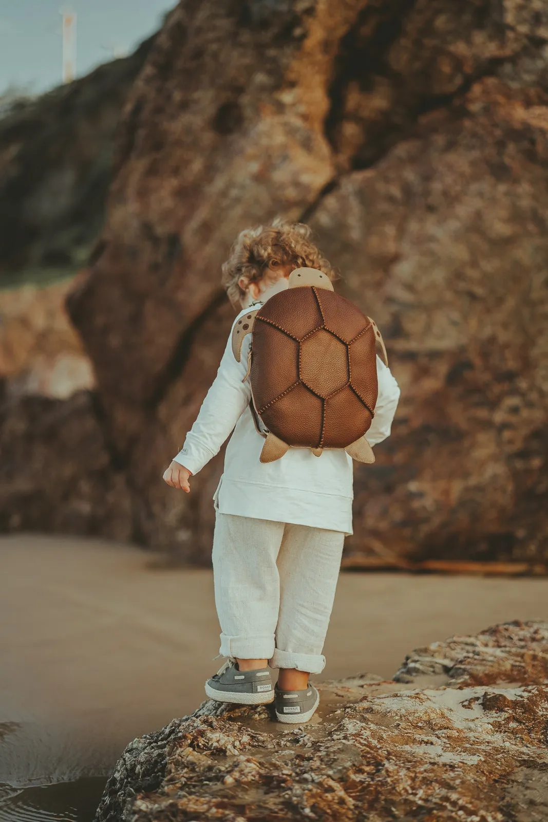 Gozo Schoolbag | Turtle | Brown Grain Leather