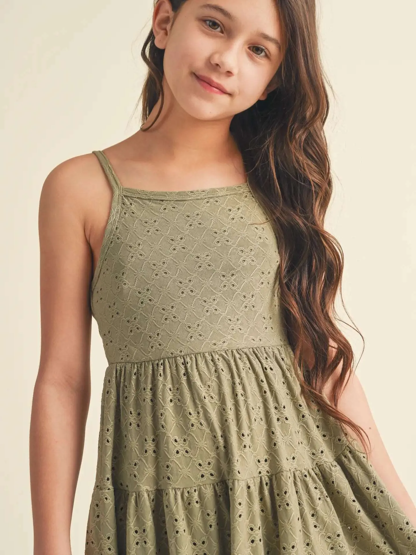 Heart & Arrow Tiered Eyelet Dress