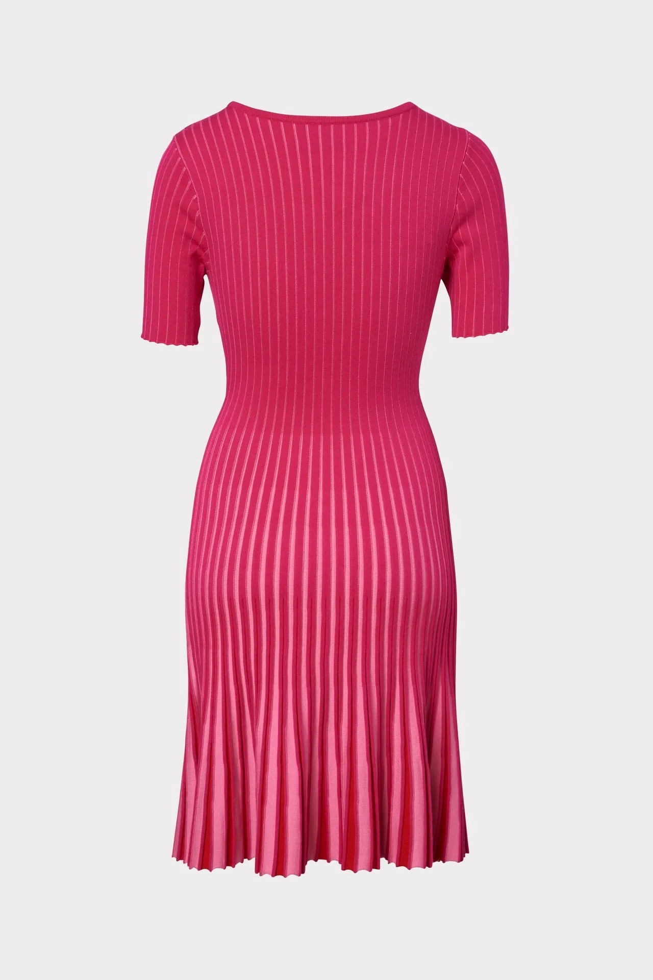 Inset Stripe Flare Godet Dress