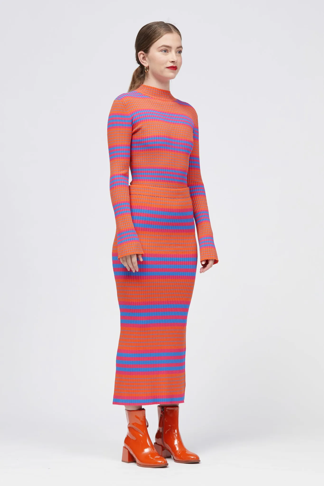 Kopalina Skirt Blue/Pink/Orange Stripe