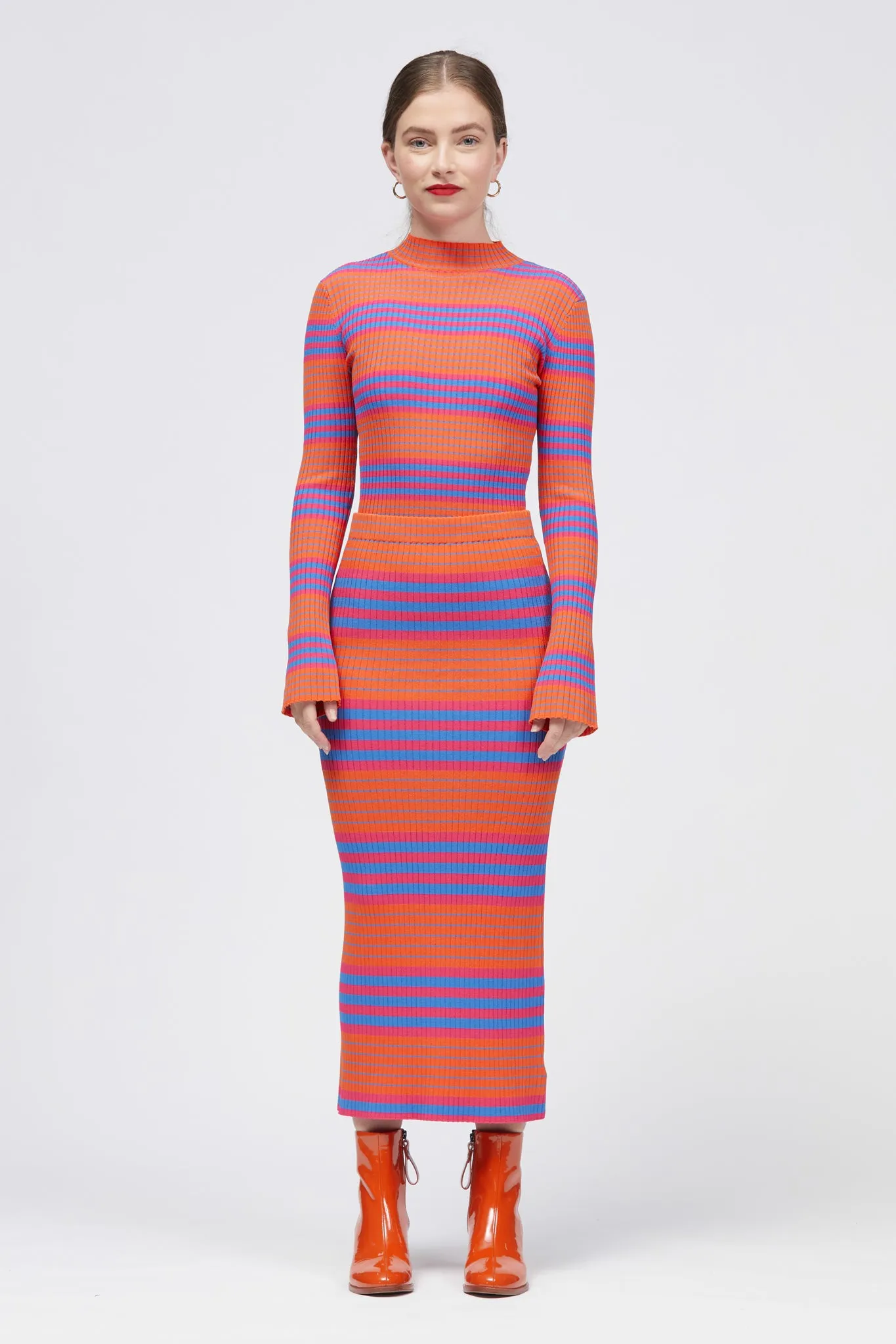 Kopalina Skirt Blue/Pink/Orange Stripe