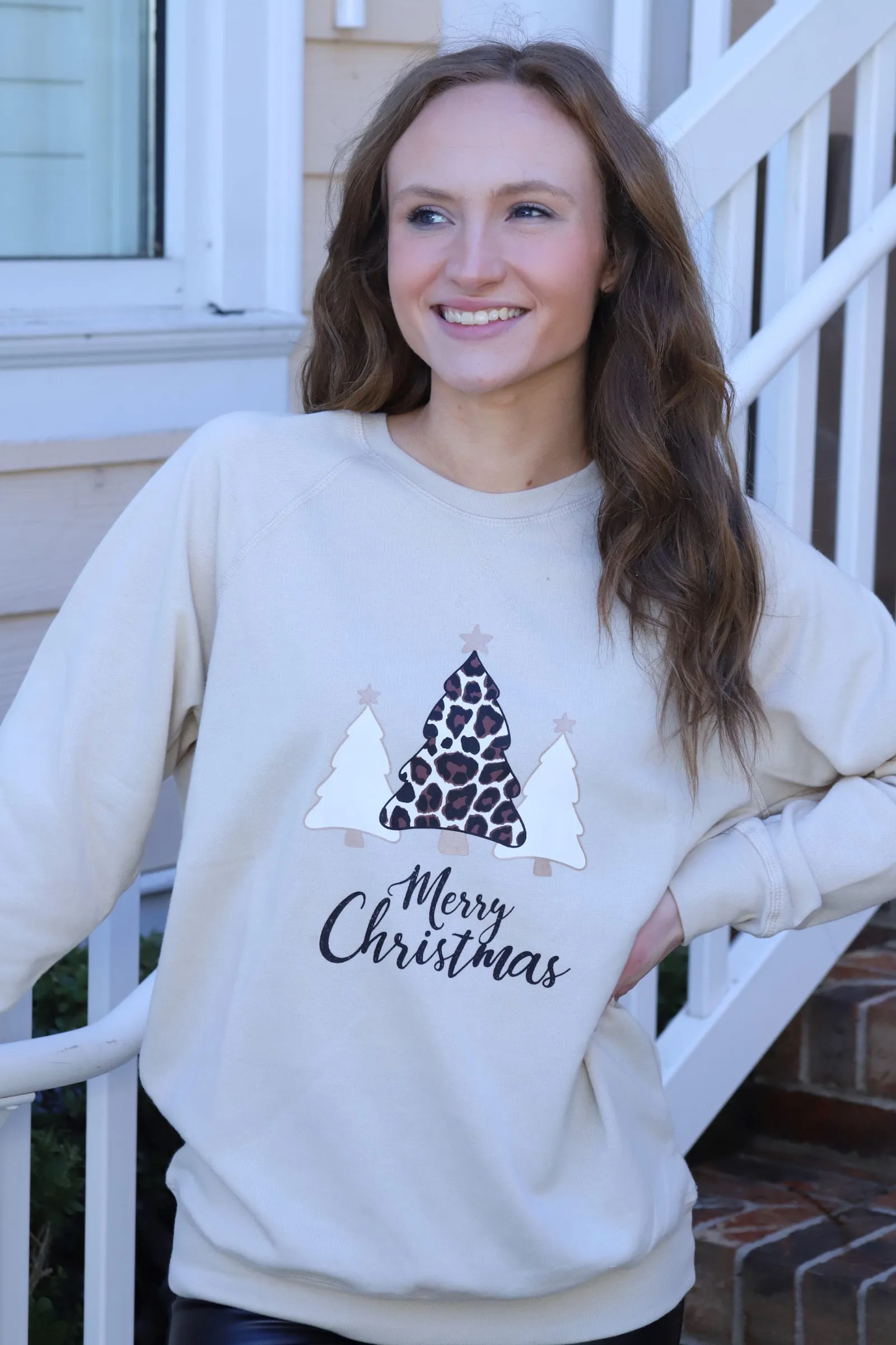 Leopard Christmas Tree Crewneck Sweatshirt