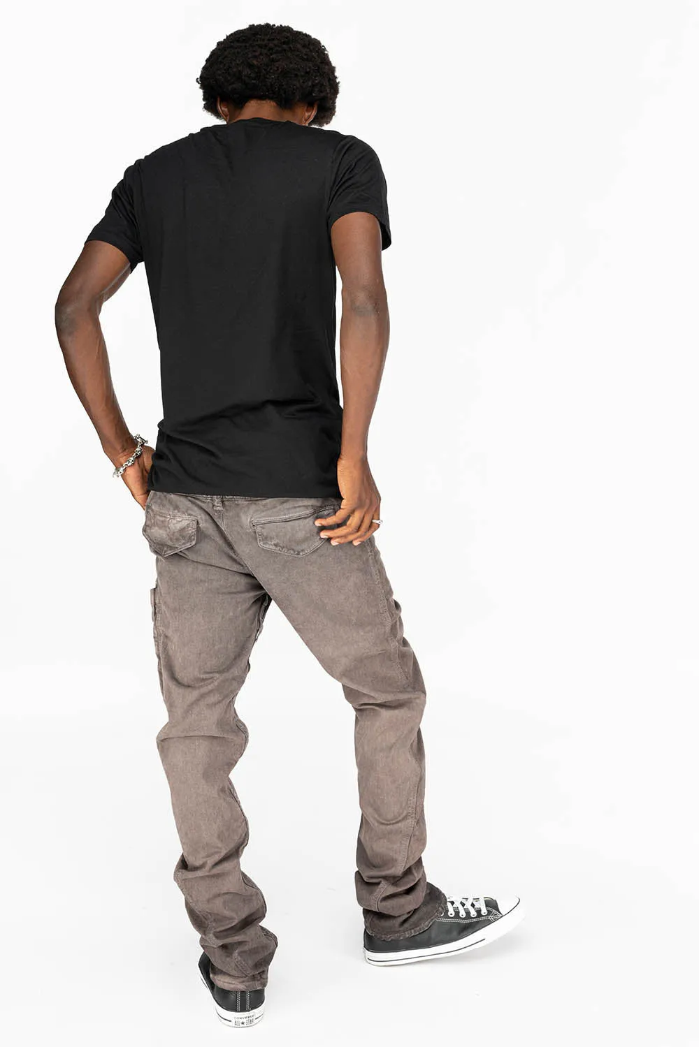 MENS TECHNIQUE CARGO PANTS IN COTTON CHOCOLALE