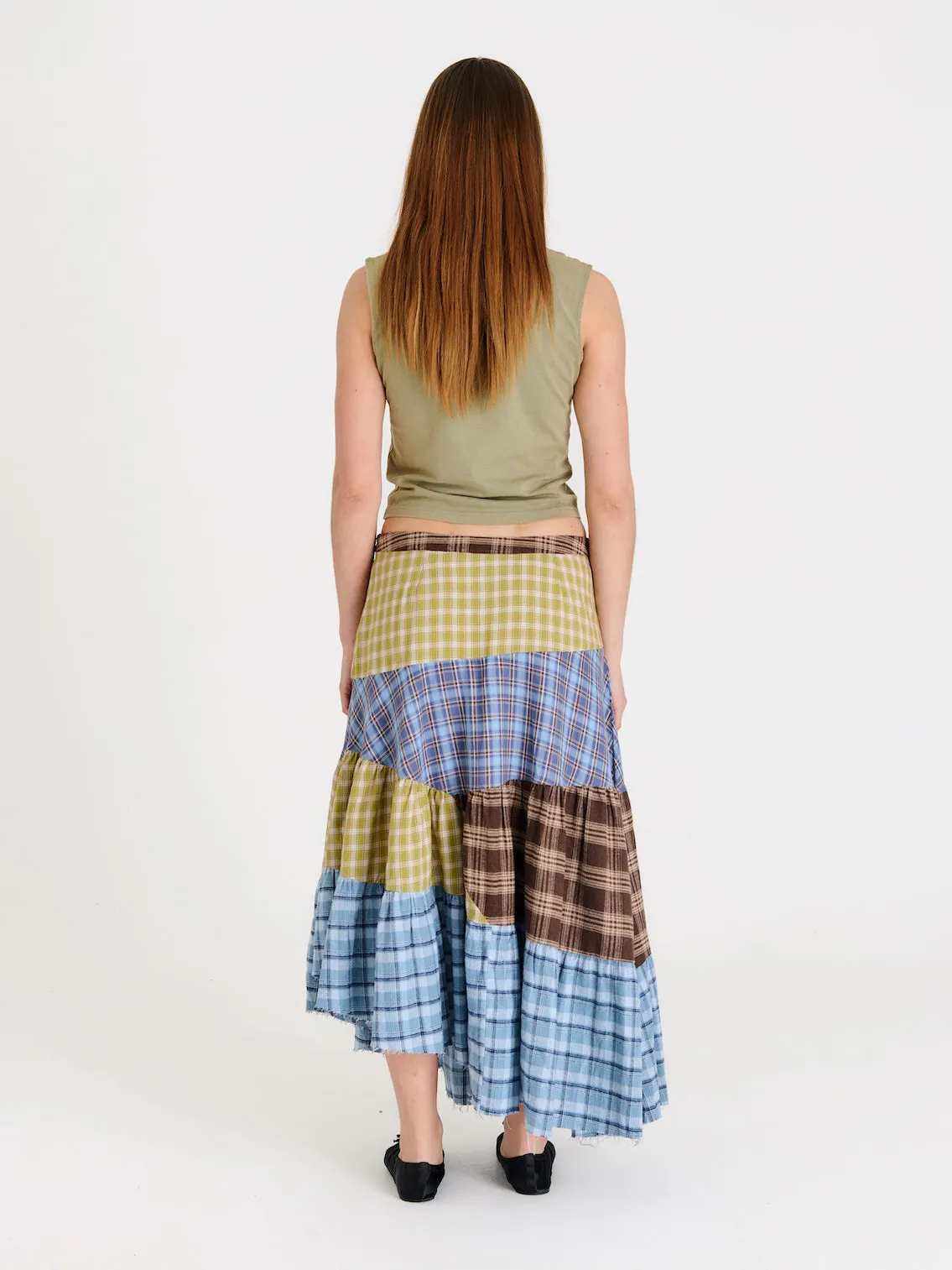 Pain Tartan Patchwork Maxi Skirt