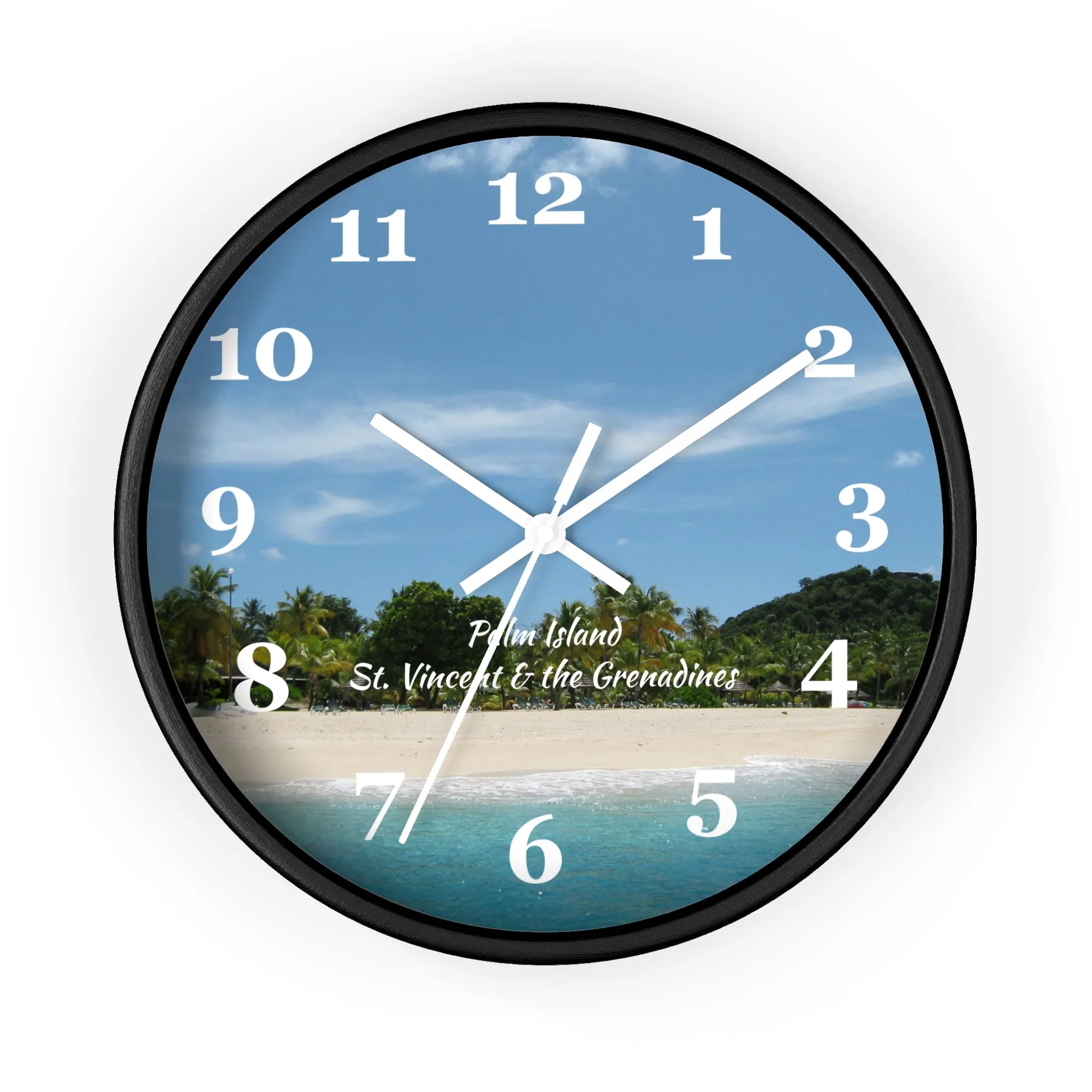 Palm Island Beach Wall Clock, St. Vincent and the Grenadines Palm Island Beach clock