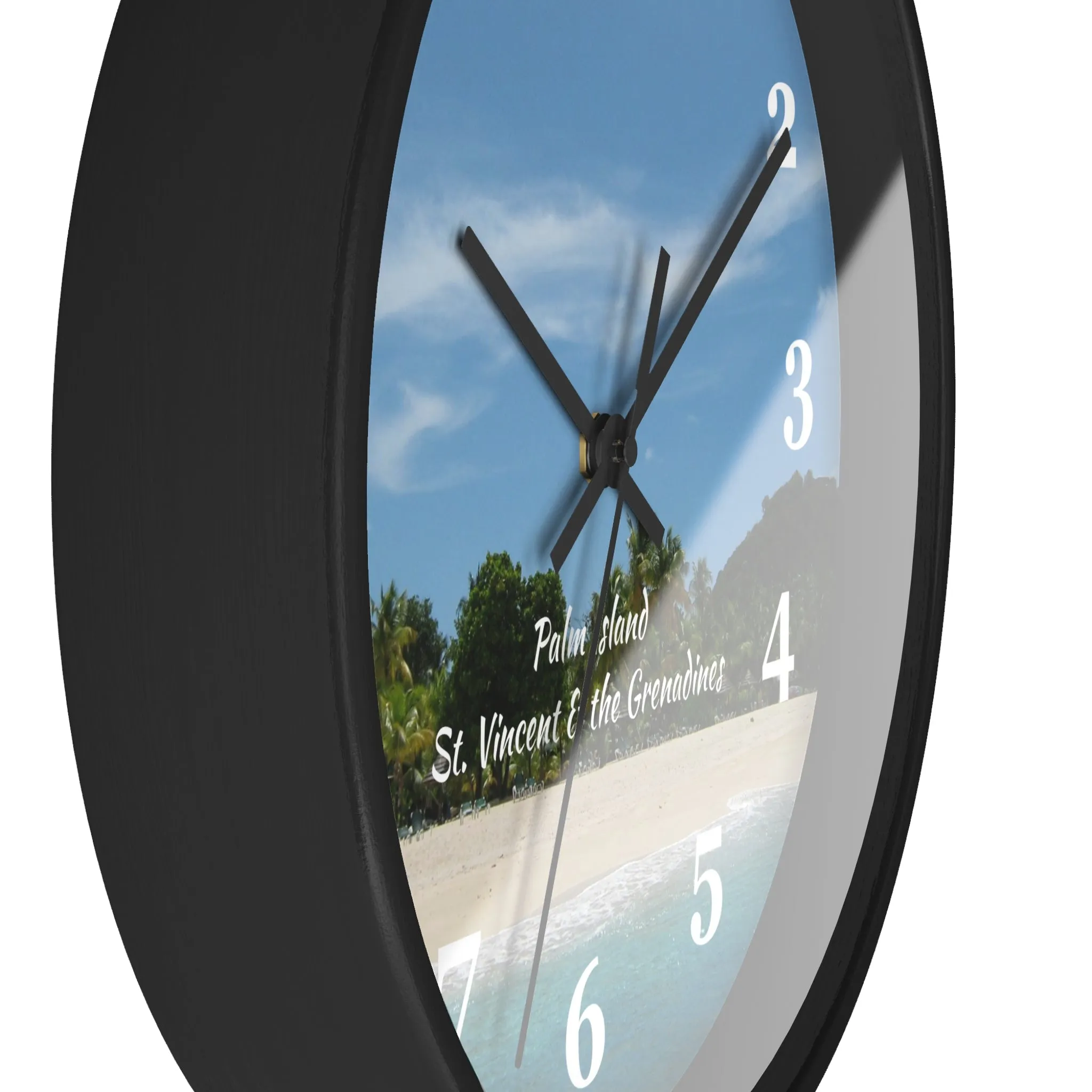 Palm Island Beach Wall Clock, St. Vincent and the Grenadines Palm Island Beach clock