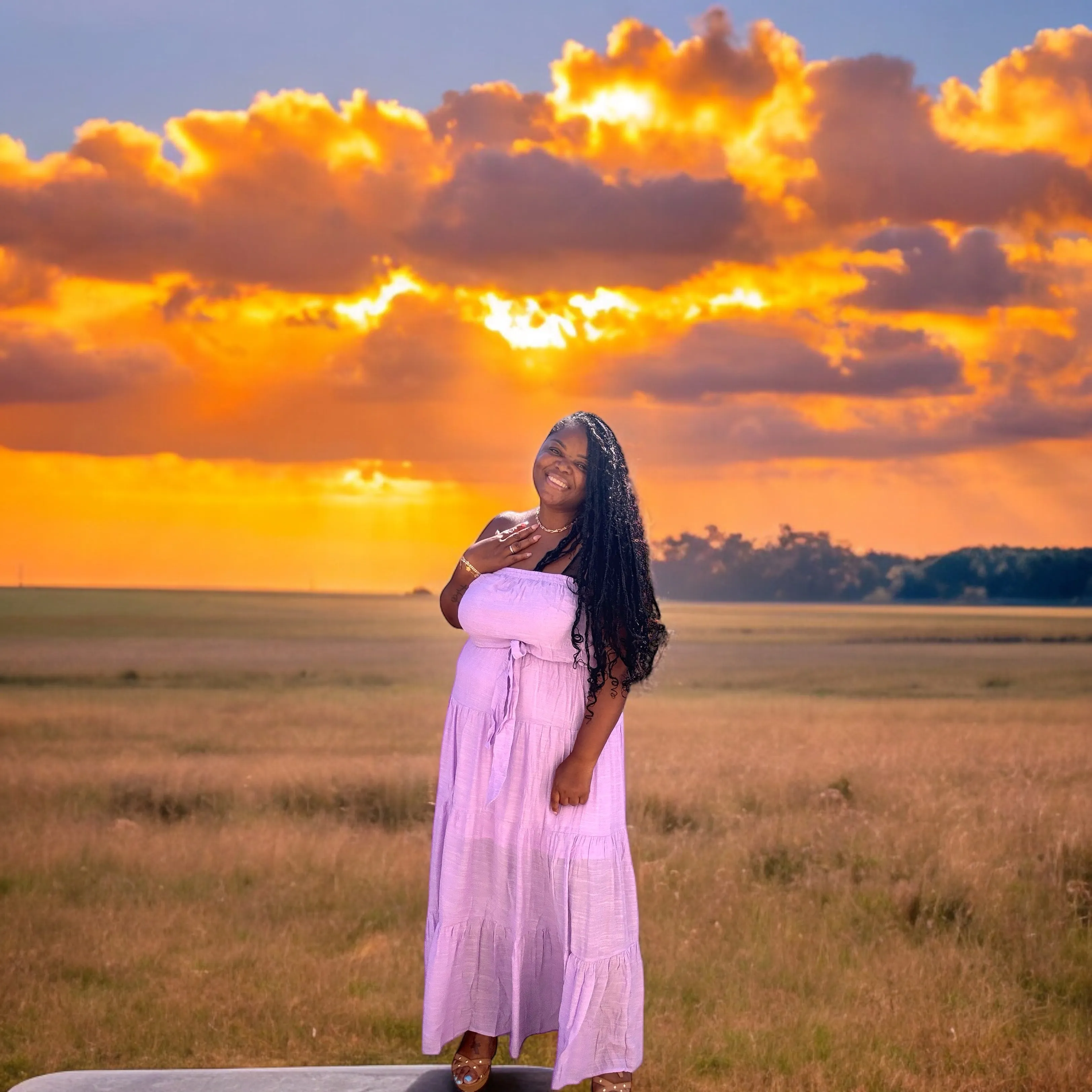 Plus Size Lavender Tube Tiered Maxi Dress