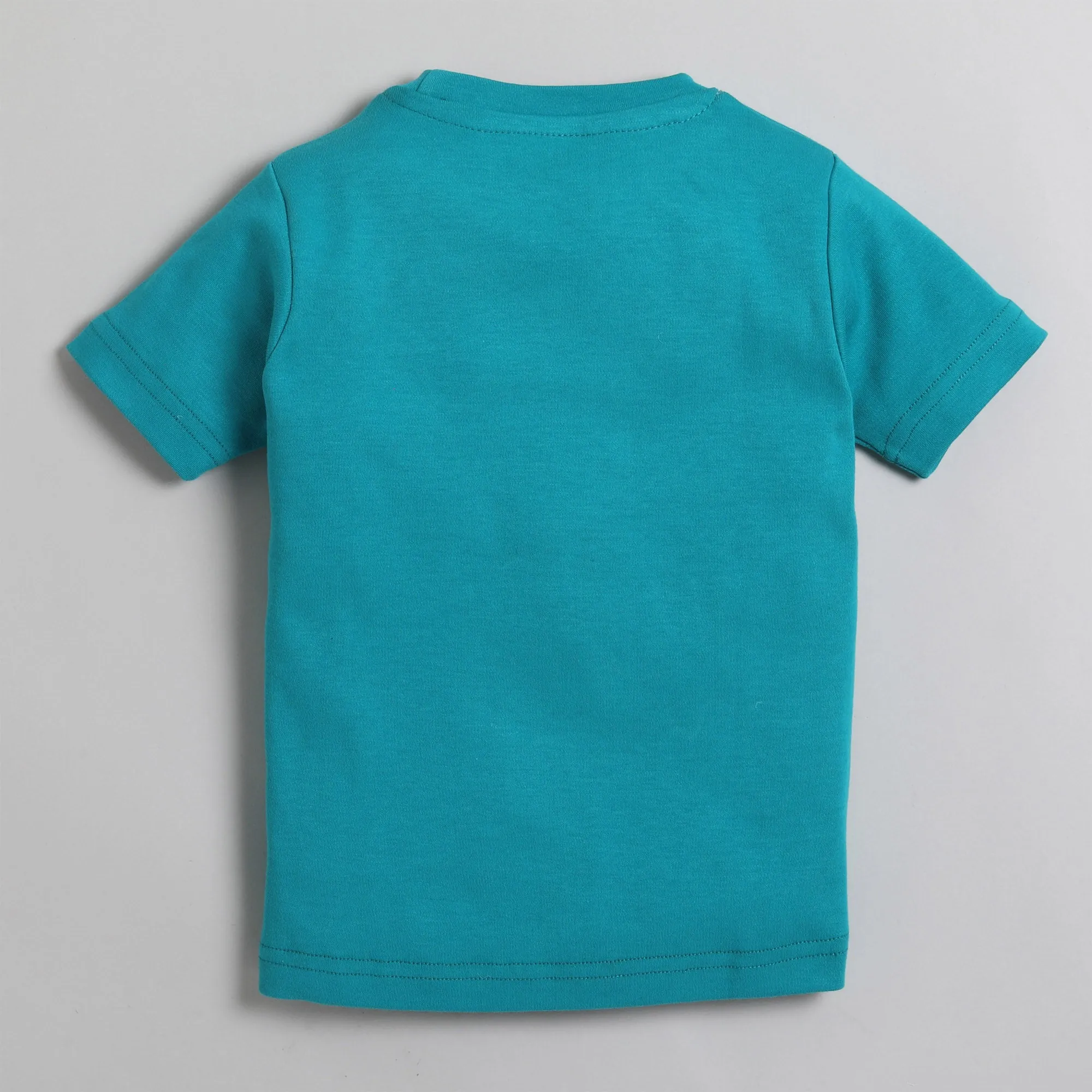 Polka Tots Half Sleeve T-Shirt With Crocodile Pocket - Blue