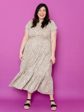 Randi Plus Size Midi Dress - Savanna Stripe