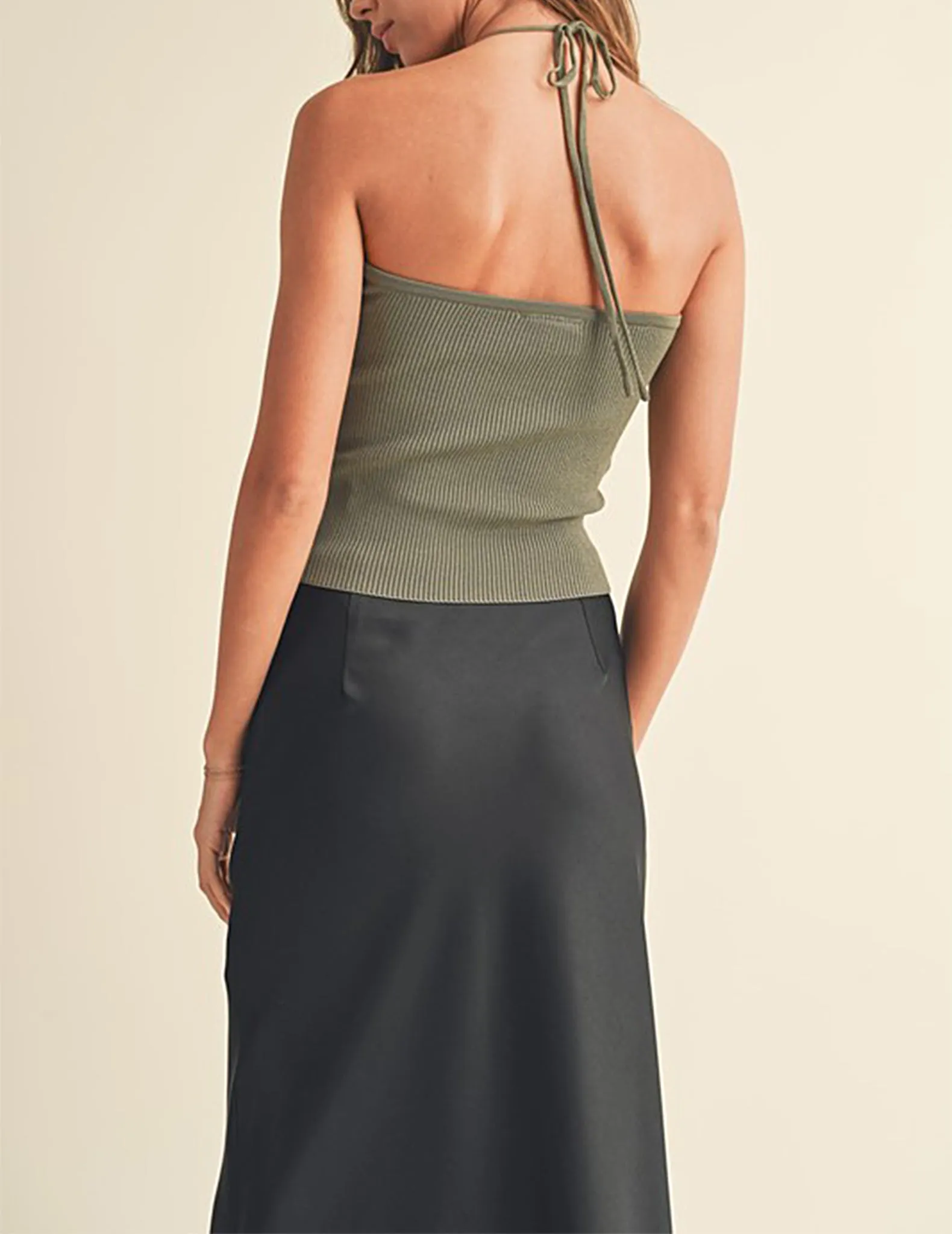 Reese Gathered Knit Halter Top