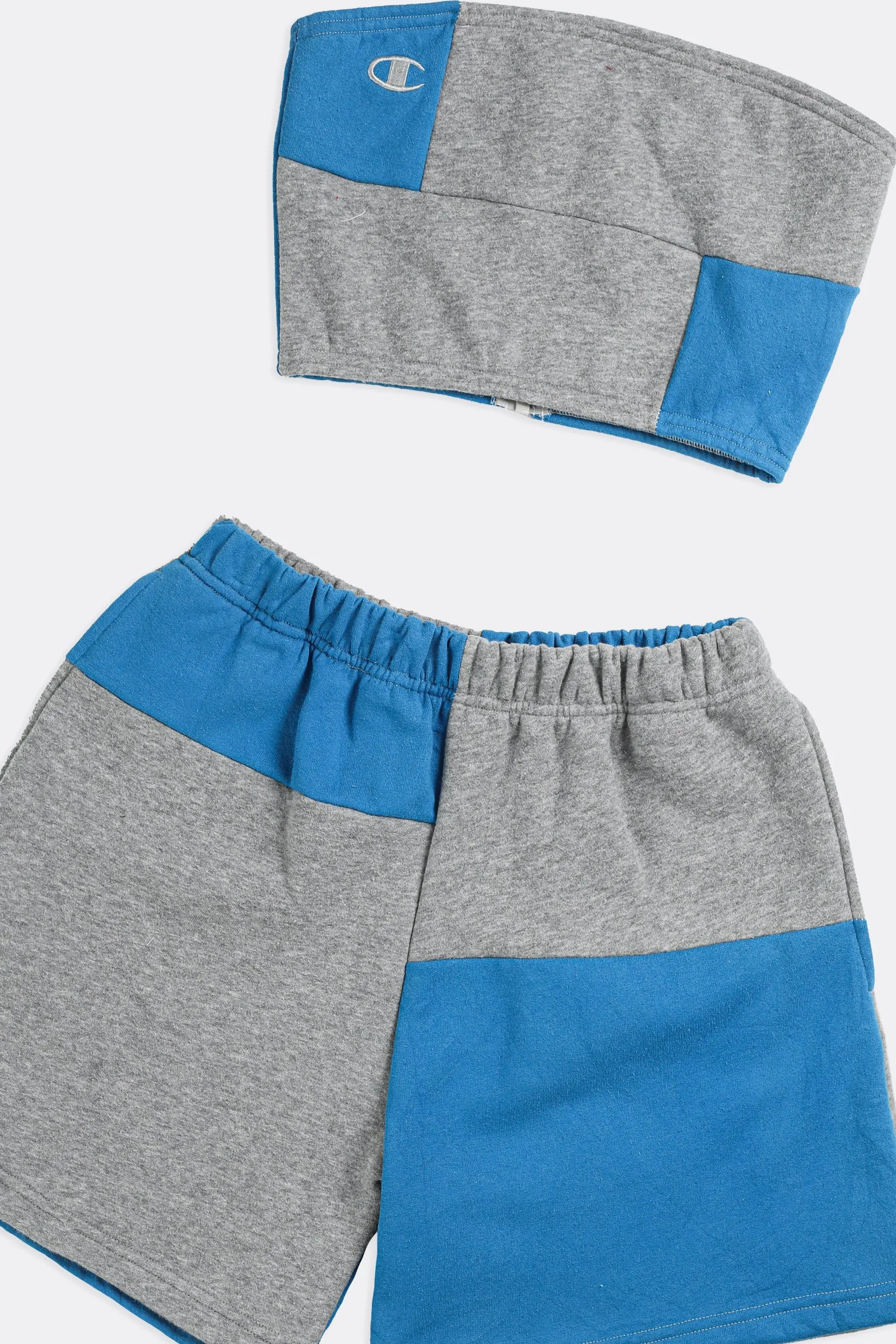 Rework Champion Patchwork Sweatshorts Set - S