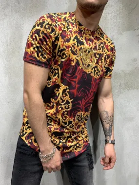 Rose Printed Oversized Mens T-Shirt AY423 Streetwear Mens T-Shirts