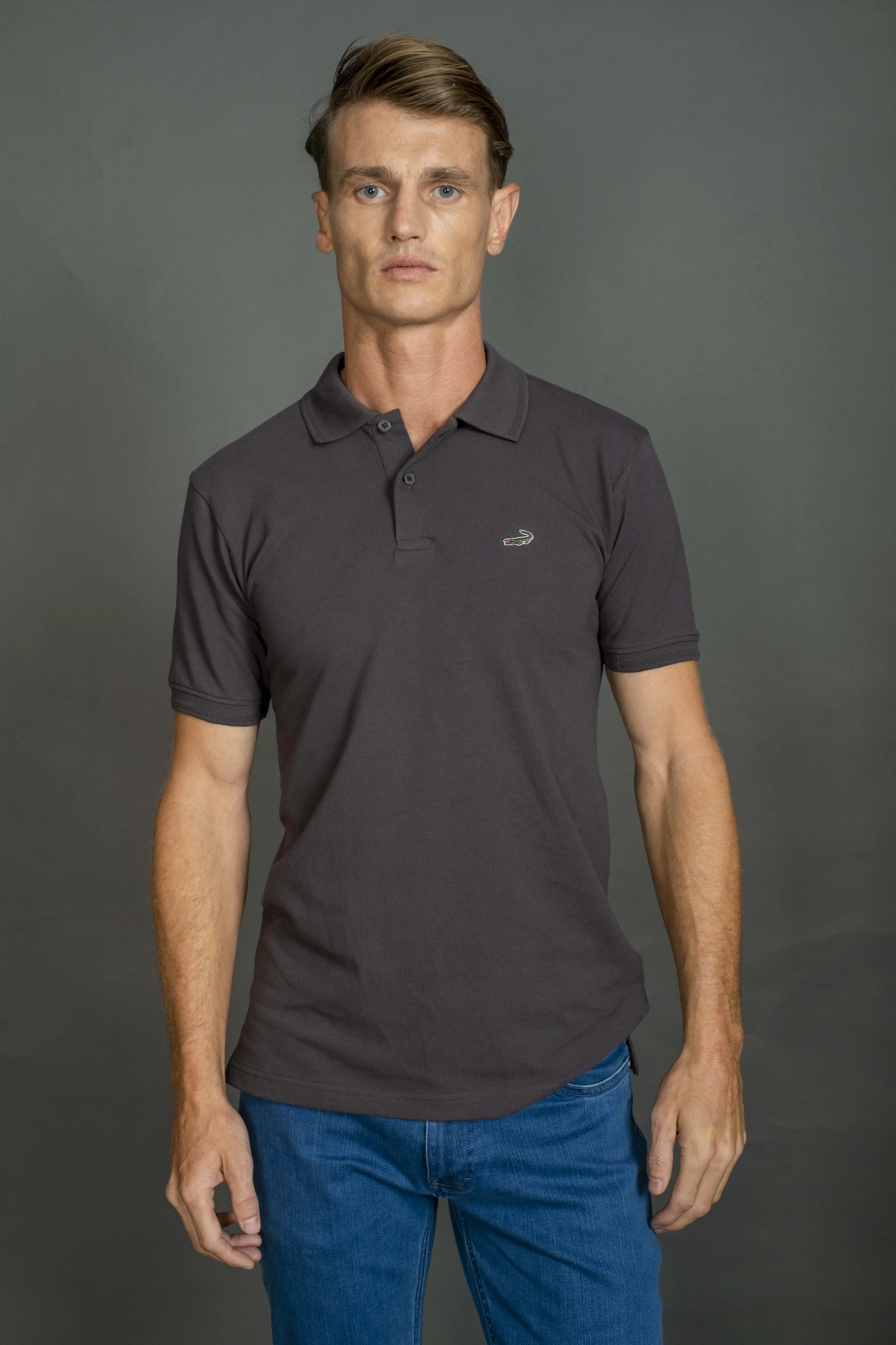 Supima Polo-Charcoal-Slim Fit