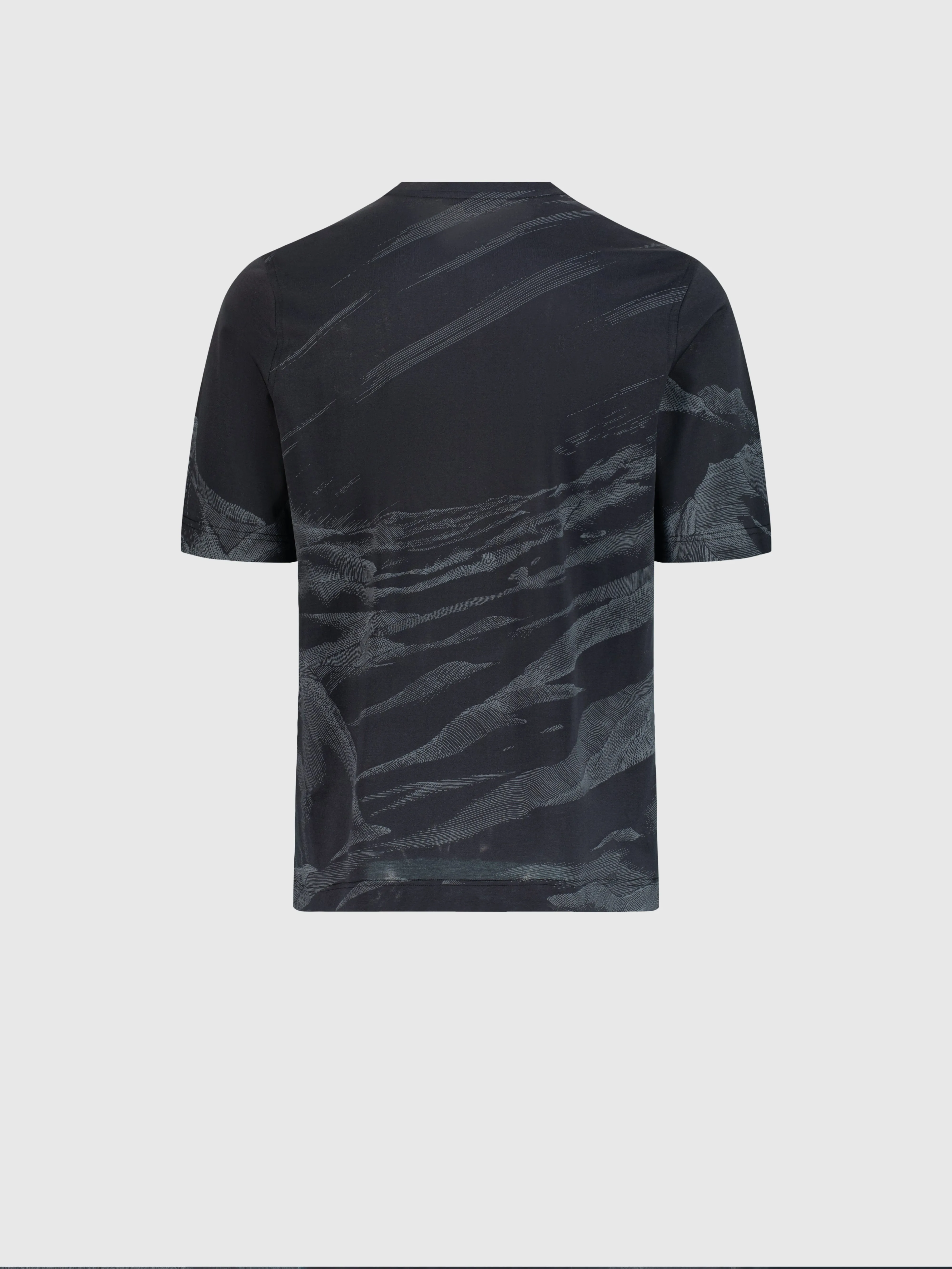 T-Shirt with Abstract Graphic Pattern Dark Navy