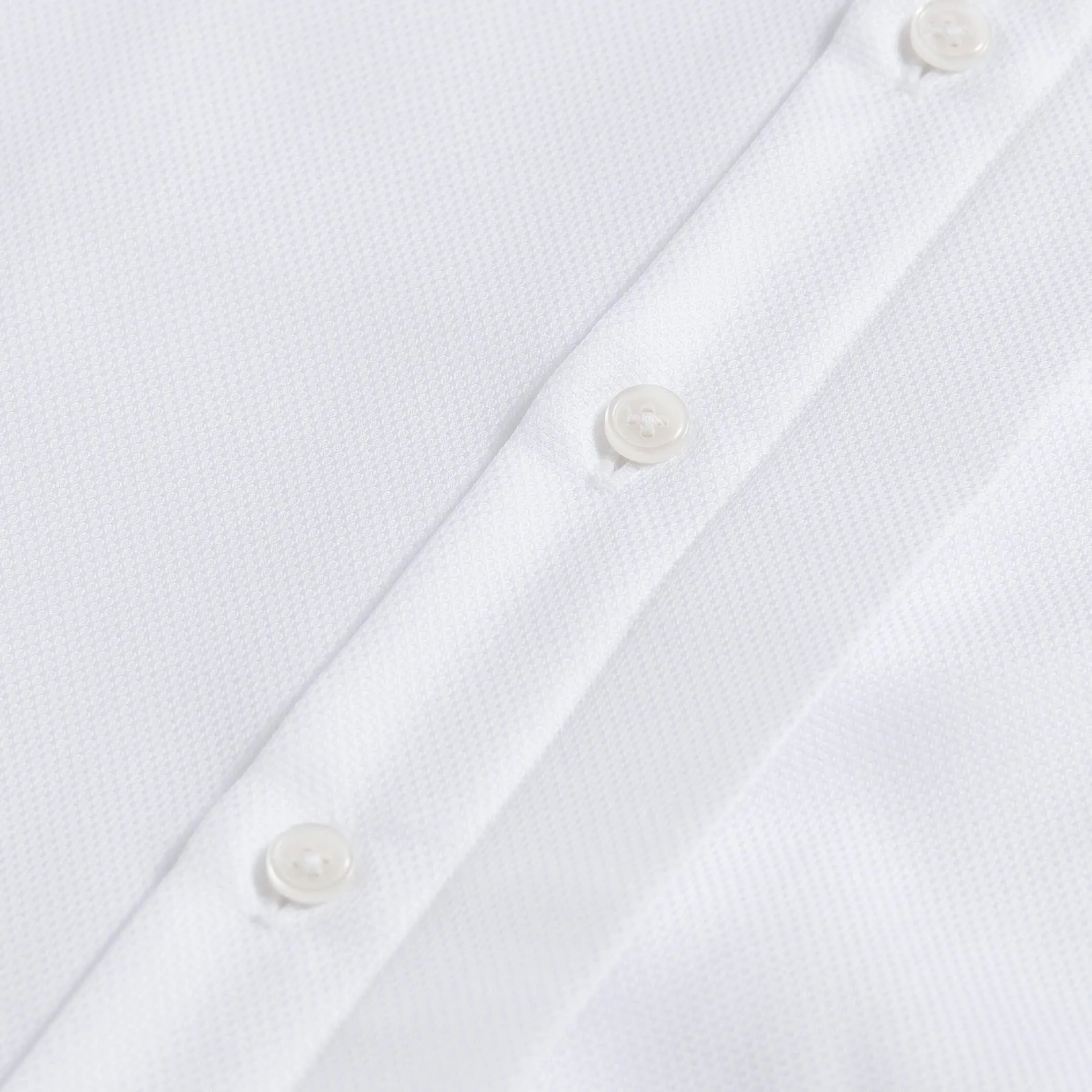 The White Elden Dobby Non Iron Covered Placket Custom Tuxedo Shirt