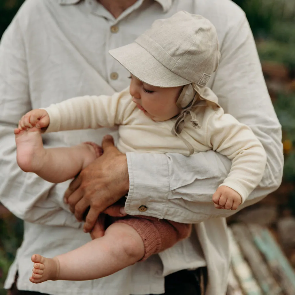 Tom Baby Legionnaire Sun Cap with Ear Cover - 100% Organic Linen (1m-4y )