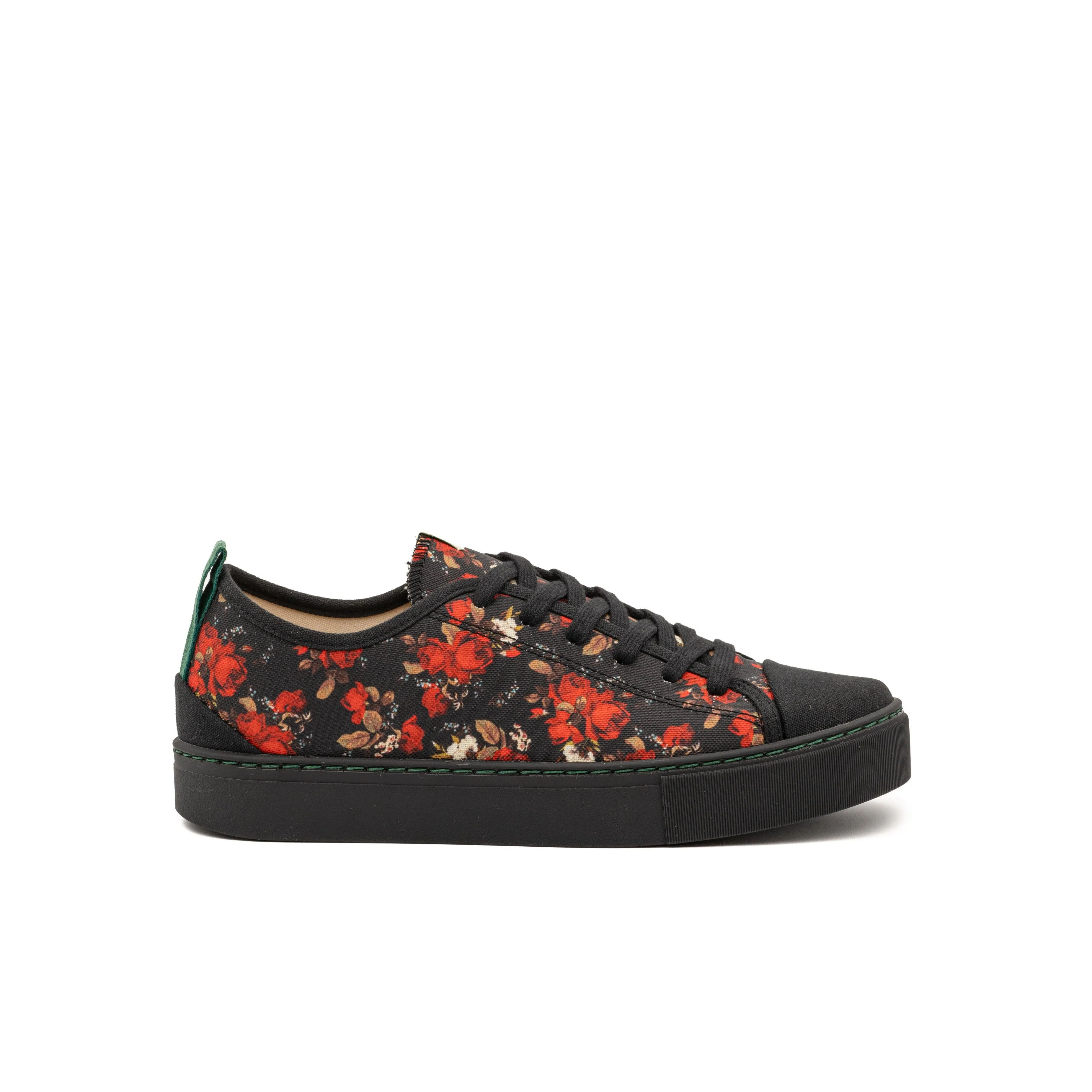 Vegan sneaker roses black MOB003