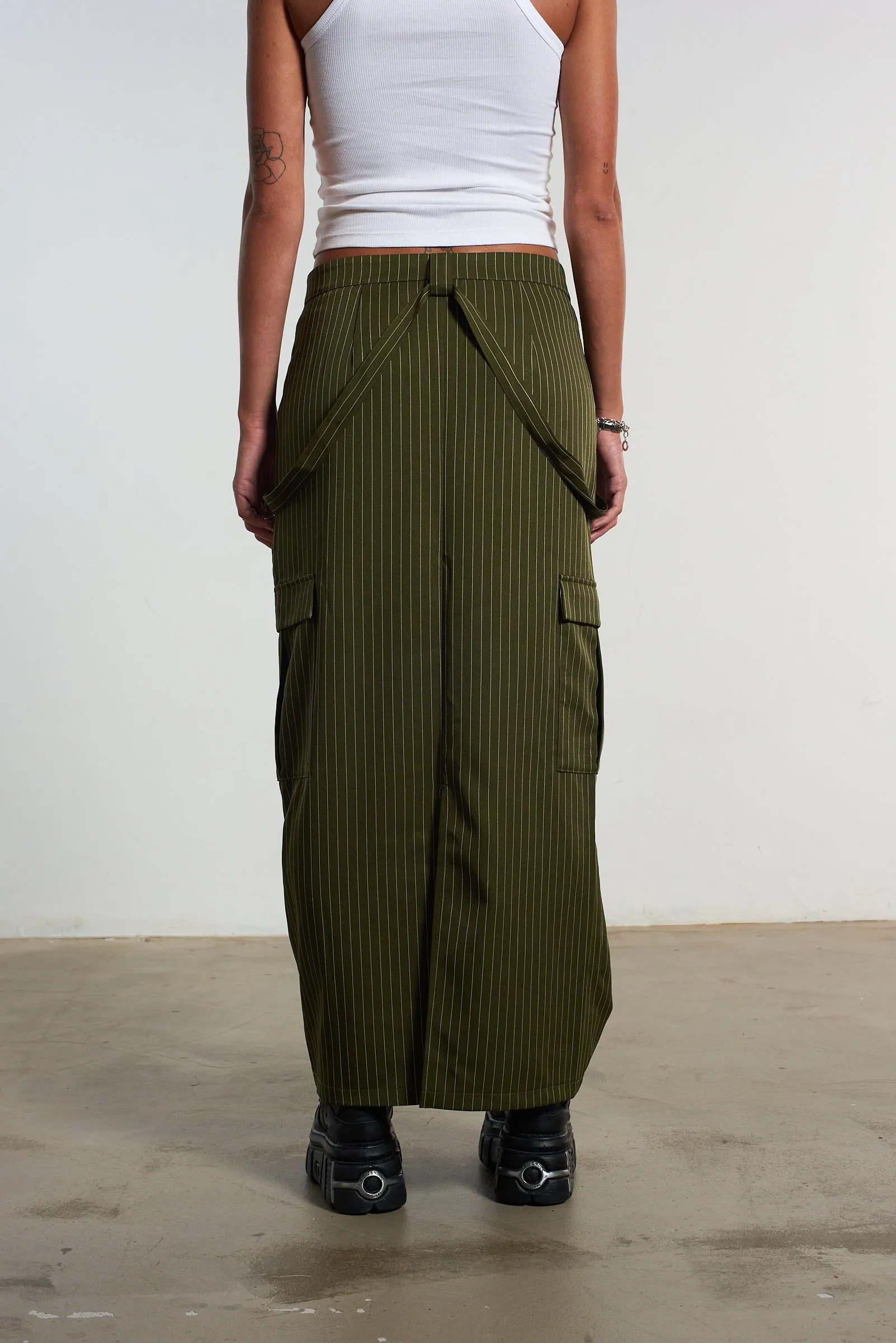 Villain Pinstripe Maxi Skirt