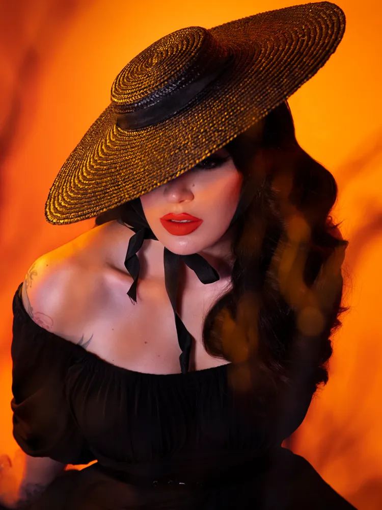 Vintage Sun Hat in Black - Vixen by Micheline Pitt