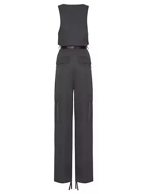 Women’s Belted Jumpsuit in Cotton Twill