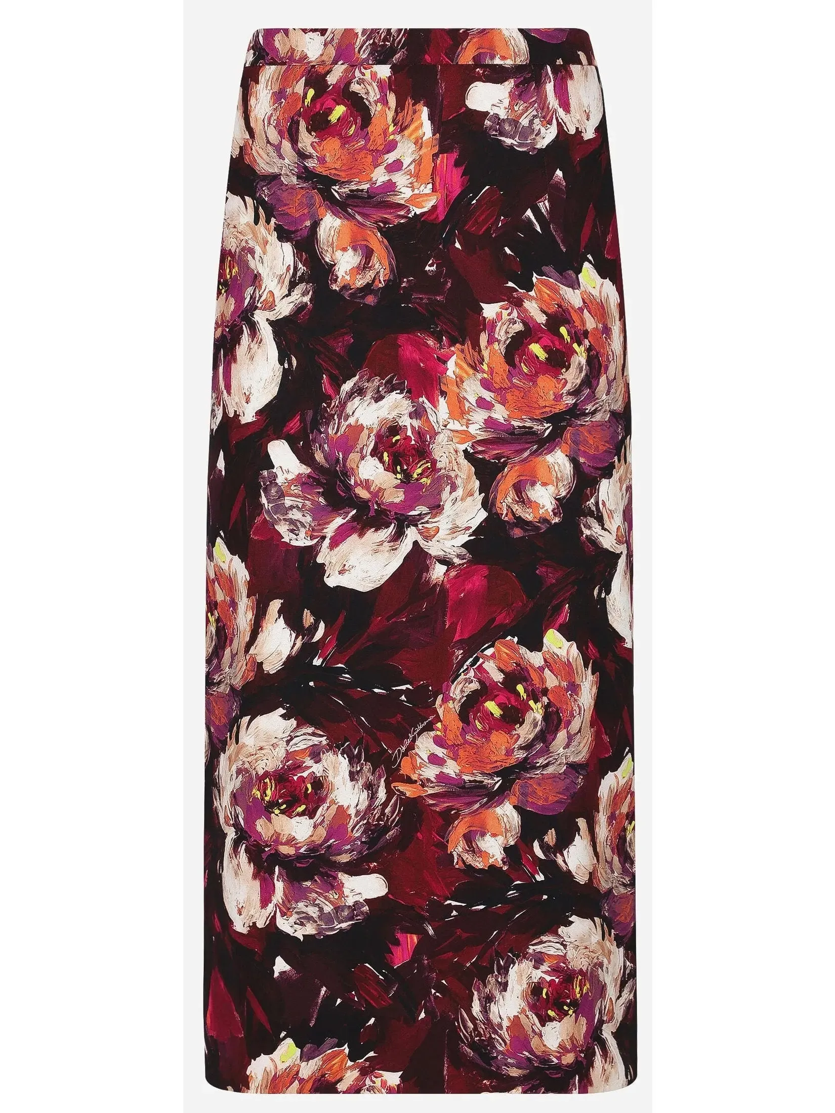 Women’s Cady Calf-Length Skirt with Peony Print